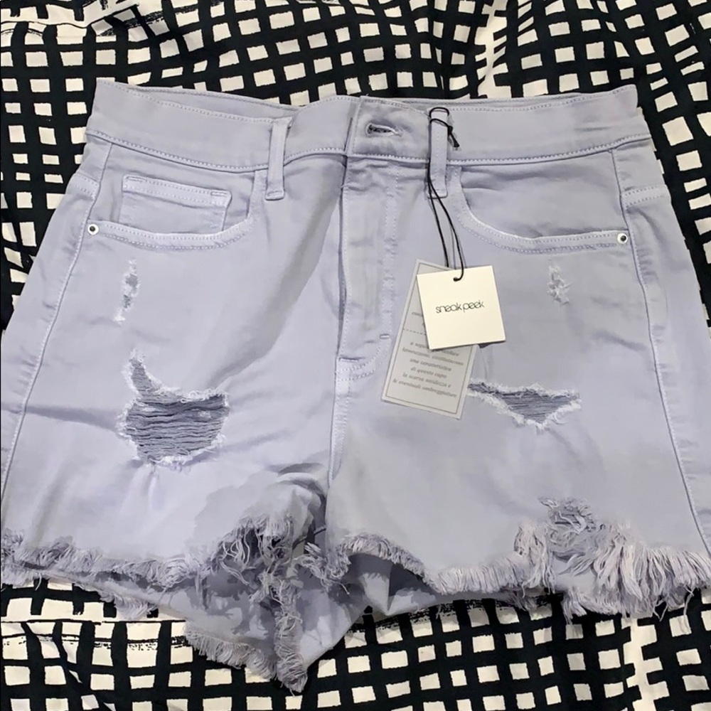 High Rise Denim Shorts Fashinnova